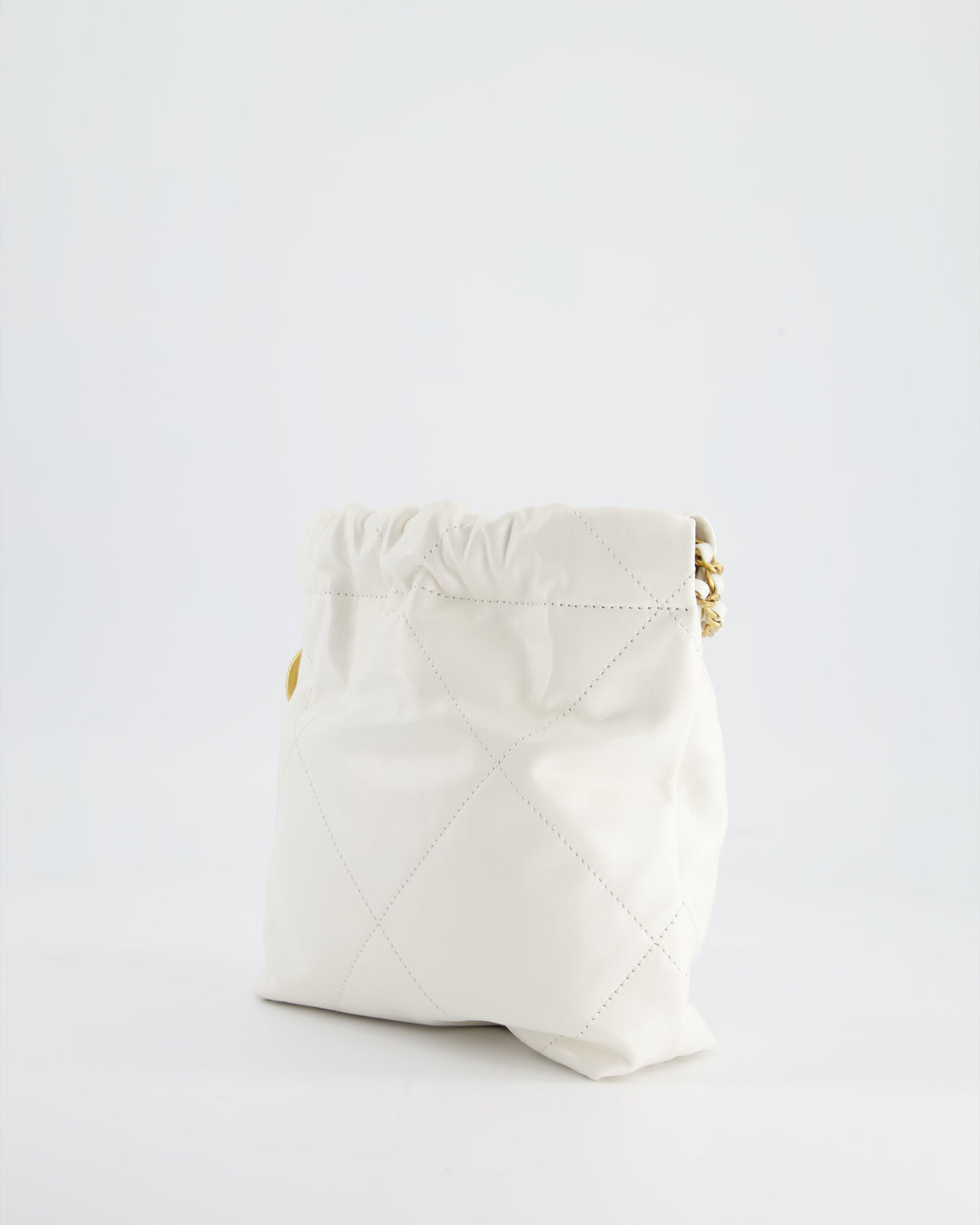 *HOT* Chanel Mini 22 Bag in White Calfskin with Gold Hardware