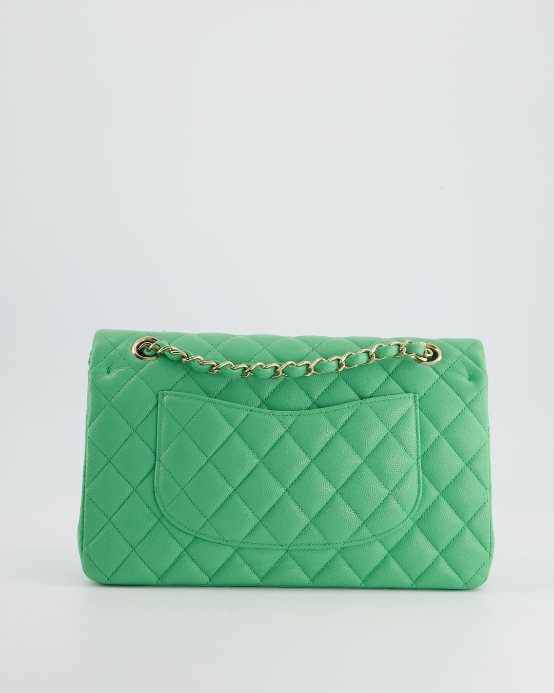 Top Quality Chanel Mint Green Medium Classic Double Flap in Caviar Leather with Champagne Gold Hardware