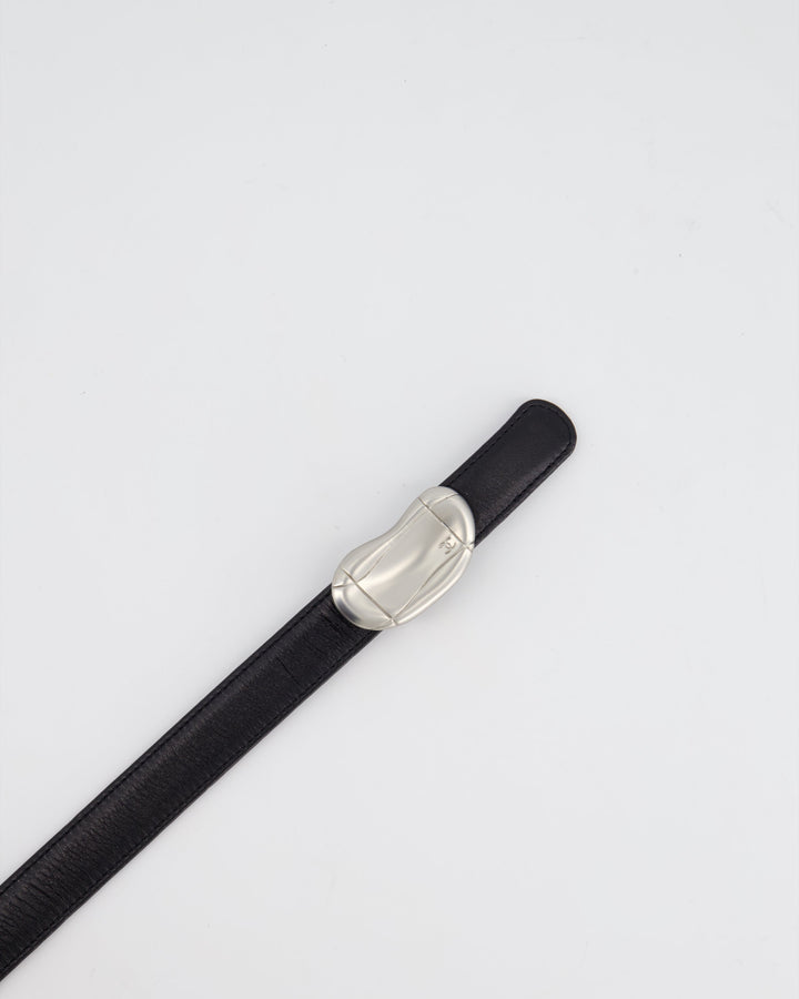 *RARE* Top Quality Chanel 98P CoCo Bean CC Logo Motif Buckle Black Calfskin Leather Belt in 75cm