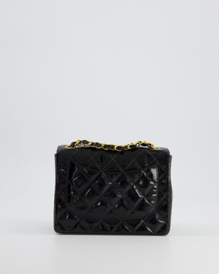 *RARE* Top Quality Chanel Vintage Black Mini Square Flap Bag in Patent Leather with 24k Gold Hardware
