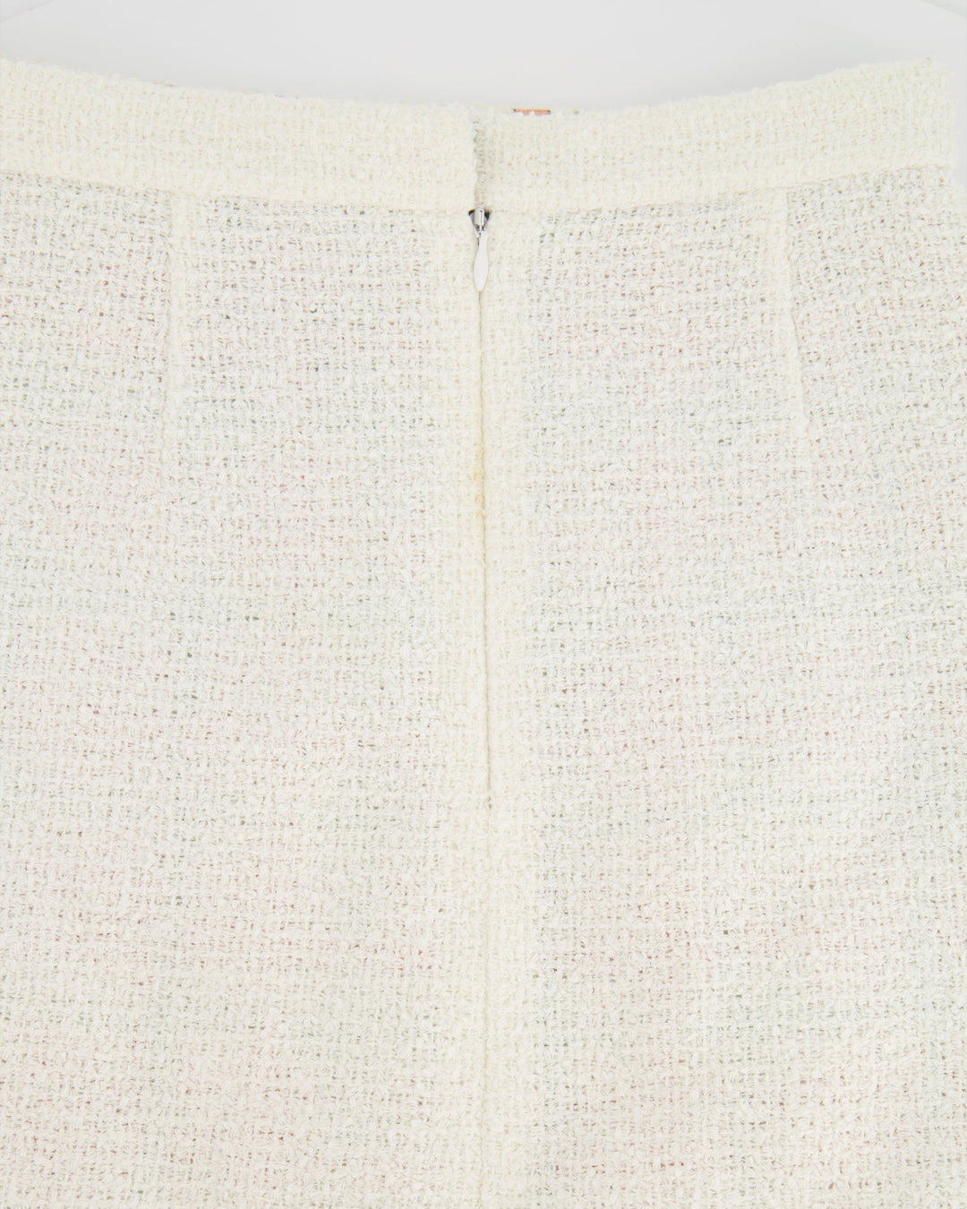 Top Quality Chanel Cream Tweed Mini Skirt with CC Logo Detailing Size FR 36 (UK 8)