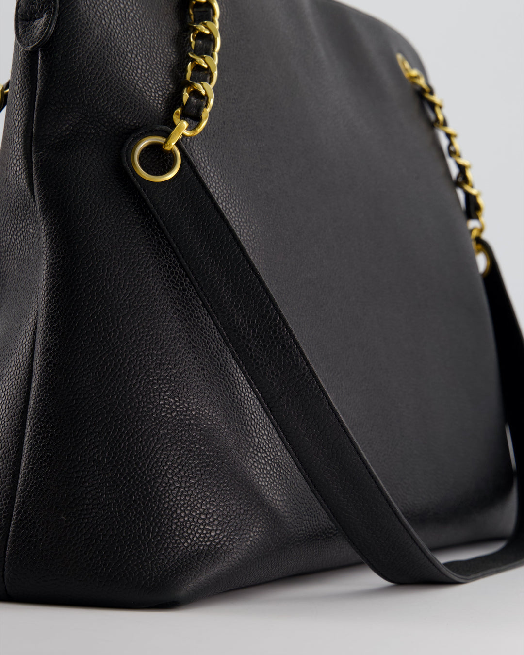 *HOT* Top Quality Chanel Black Vintage XL Coco Mark Shoulder Bag in Caviar Leather with 24K Gold Hardware