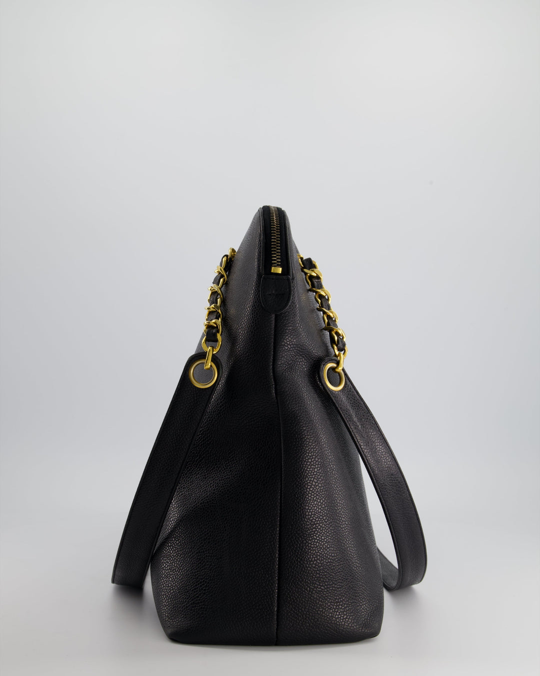 *HOT* Top Quality Chanel Black Vintage XL Coco Mark Shoulder Bag in Caviar Leather with 24K Gold Hardware