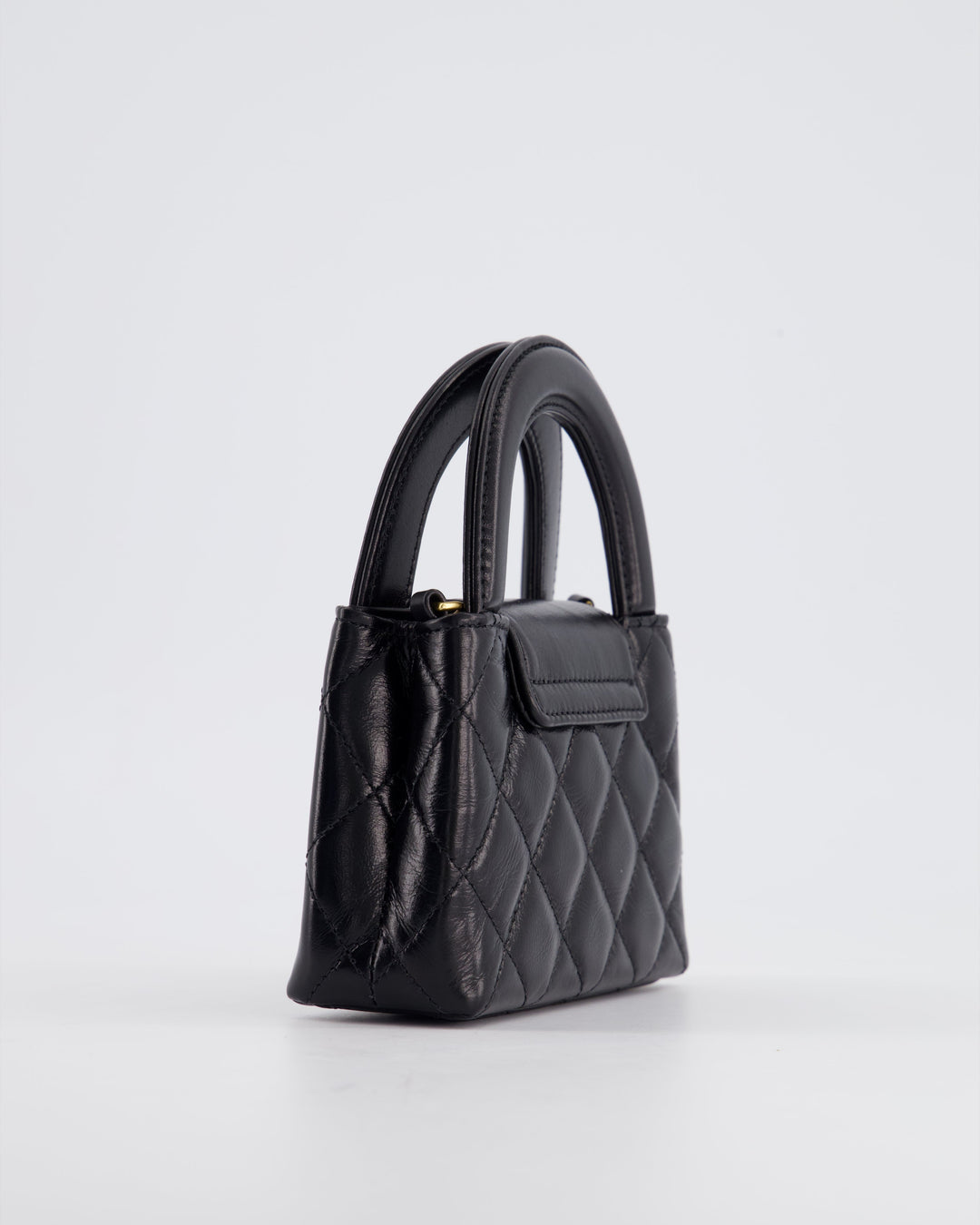 *HOT & RARE* Top Quality Chanel Black Nano Kelly Shopping Bag in Calfskin Leather with Brushed Antique Gold Hardware