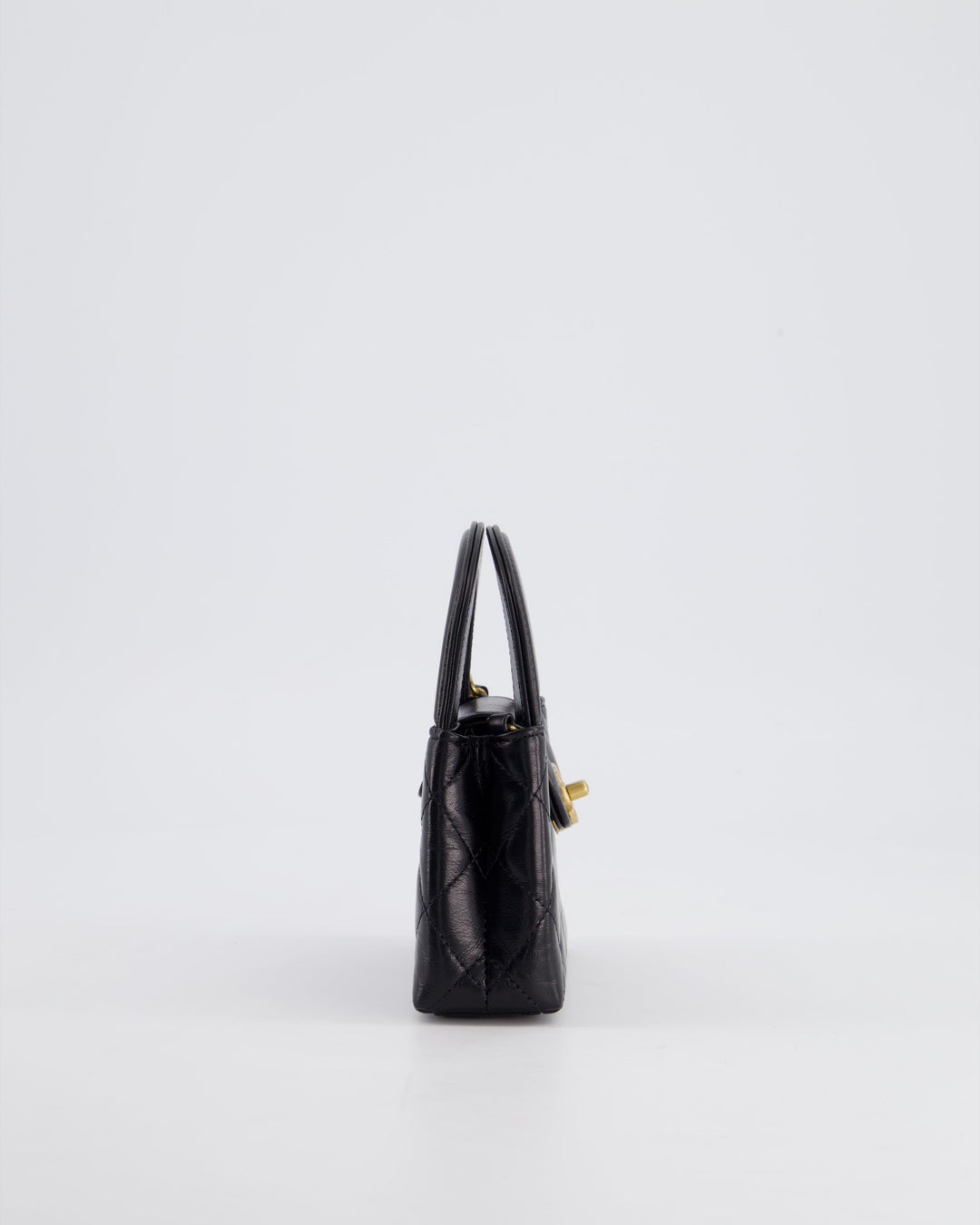 *HOT & RARE* Top Quality Chanel Black Nano Kelly Shopping Bag in Calfskin Leather with Brushed Antique Gold Hardware
