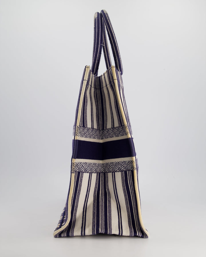 *FIRE PRICE* Christian Top quality Dior Navy & White La Canvas Porto Cervo Edition Book Tote