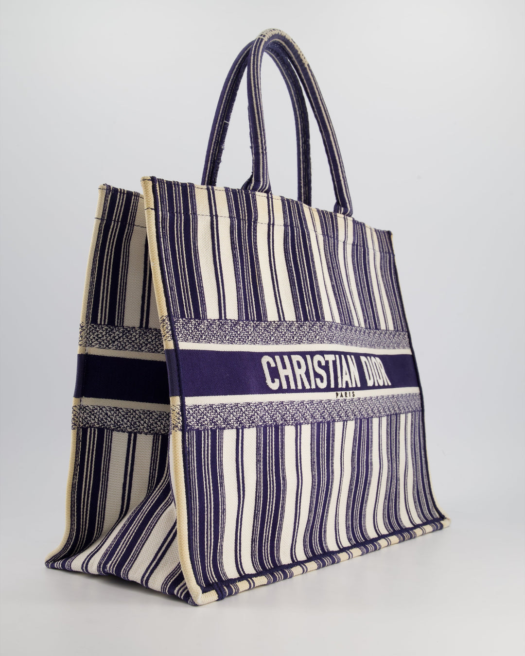*FIRE PRICE* Christian Top quality Dior Navy & White La Canvas Porto Cervo Edition Book Tote