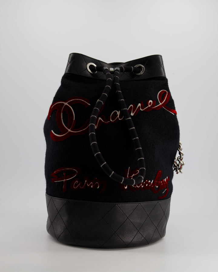 *SUPER RARE* Top Quality Chanel Pre-Fall 2018 Paris Hamburg Wool & Leather One Strap Backpack with Silver Hardware