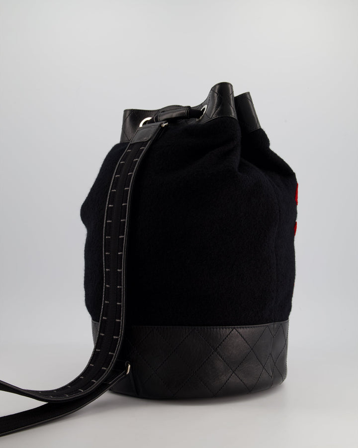 *SUPER RARE* Top Quality Chanel Pre-Fall 2018 Paris Hamburg Wool & Leather One Strap Backpack with Silver Hardware