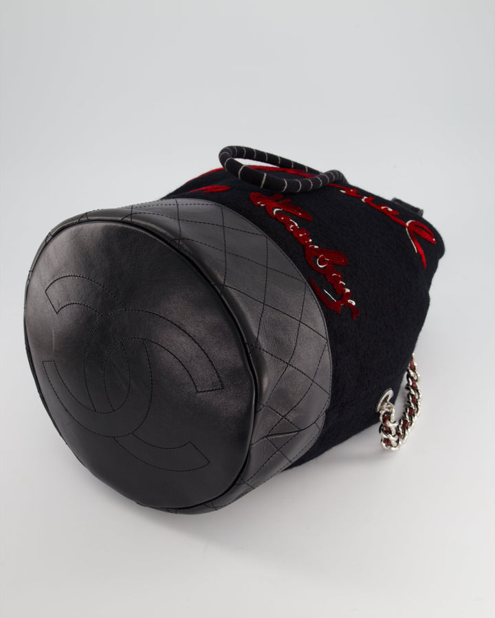 *SUPER RARE* Top Quality Chanel Pre-Fall 2018 Paris Hamburg Wool & Leather One Strap Backpack with Silver Hardware