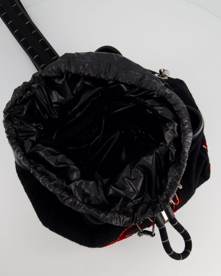 *SUPER RARE* Top Quality Chanel Pre-Fall 2018 Paris Hamburg Wool & Leather One Strap Backpack with Silver Hardware
