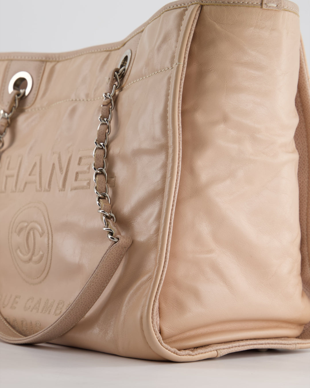 *FIRE PRICE* Top Quality Chanel Dusty Pink Small Deauville Tote Bag in Calfskin Leather with Silver Hardware