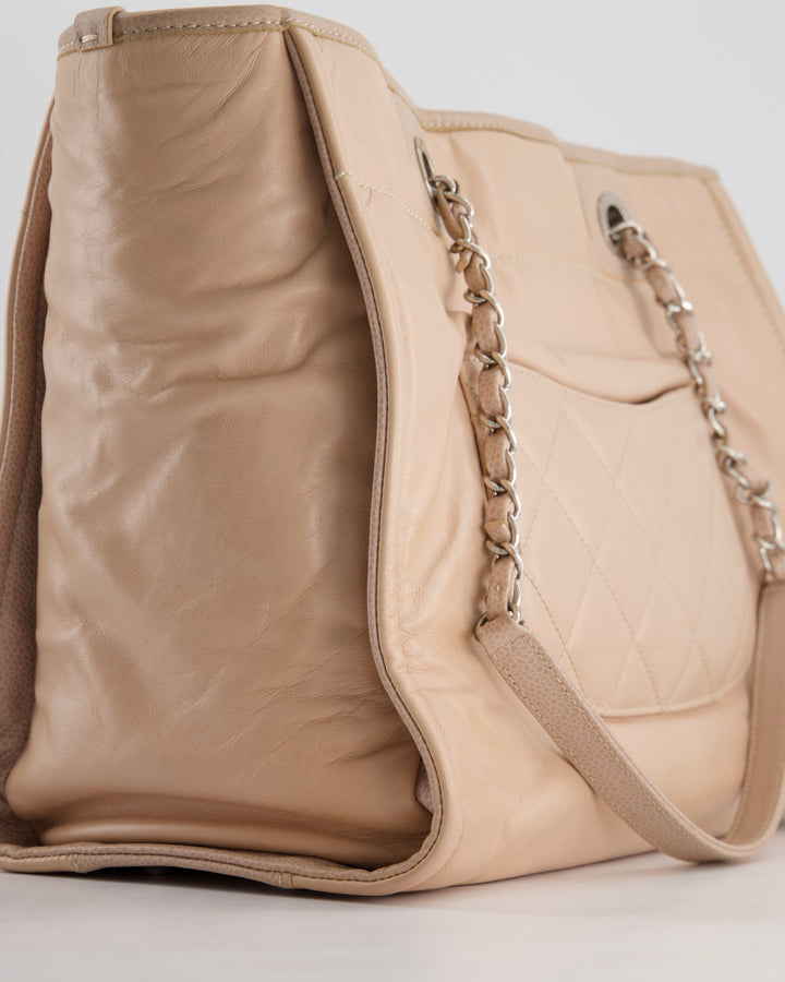 *FIRE PRICE* Top Quality Chanel Dusty Pink Small Deauville Tote Bag in Calfskin Leather with Silver Hardware