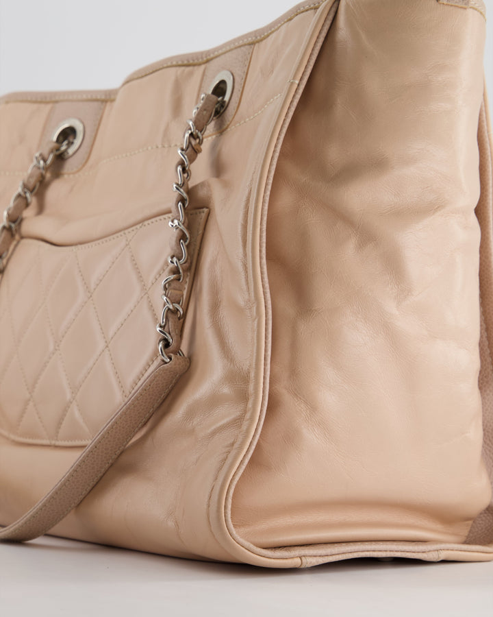 *FIRE PRICE* Top Quality Chanel Dusty Pink Small Deauville Tote Bag in Calfskin Leather with Silver Hardware