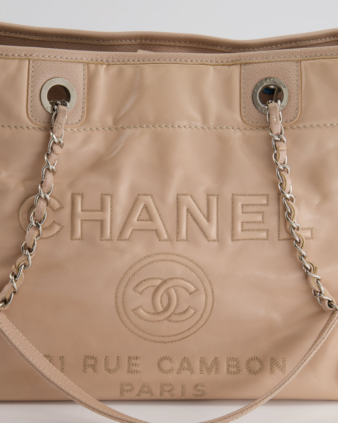 *FIRE PRICE* Top Quality Chanel Dusty Pink Small Deauville Tote Bag in Calfskin Leather with Silver Hardware