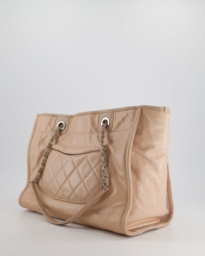 *FIRE PRICE* Top Quality Chanel Dusty Pink Small Deauville Tote Bag in Calfskin Leather with Silver Hardware