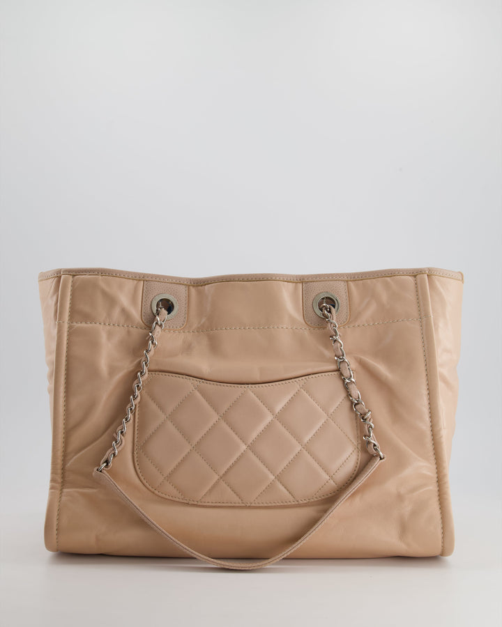 *FIRE PRICE* Top Quality Chanel Dusty Pink Small Deauville Tote Bag in Calfskin Leather with Silver Hardware