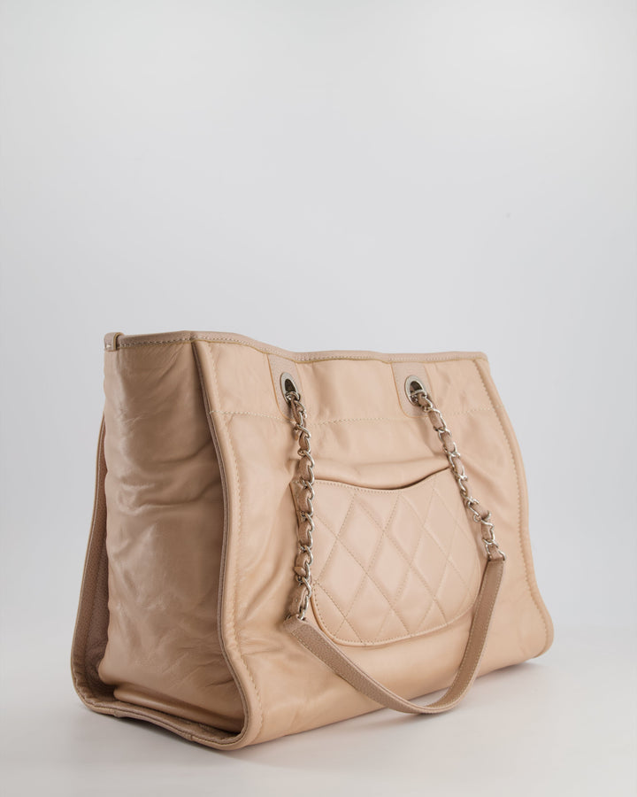 *FIRE PRICE* Top Quality Chanel Dusty Pink Small Deauville Tote Bag in Calfskin Leather with Silver Hardware