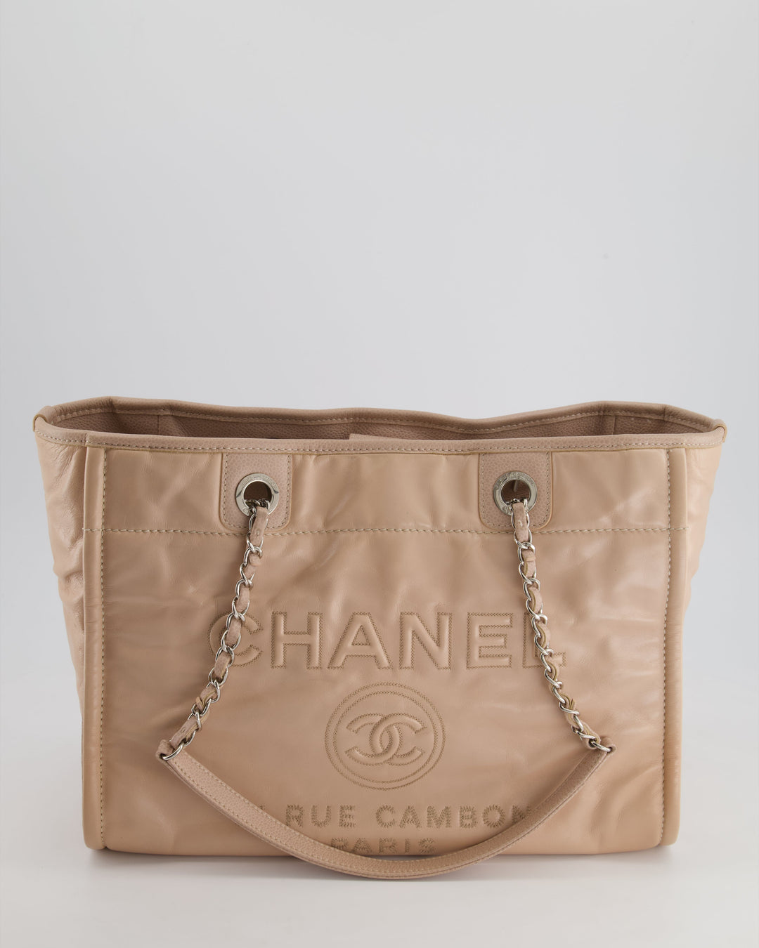 *FIRE PRICE* Top Quality Chanel Dusty Pink Small Deauville Tote Bag in Calfskin Leather with Silver Hardware