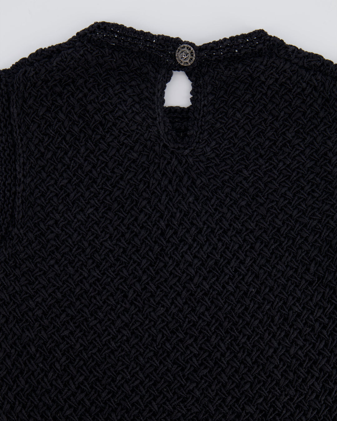 Top Quality Chanel Black Crochet Sleeveless Mini Dress Size FR 36 (UK 8)