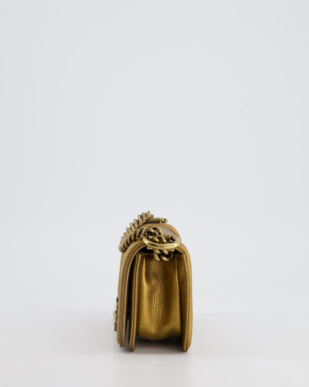 *RARE* Top Quality Chanel Bronze Micro Boy Bag in Stingray & Calfskin Leather with Antique Bronze Hardware