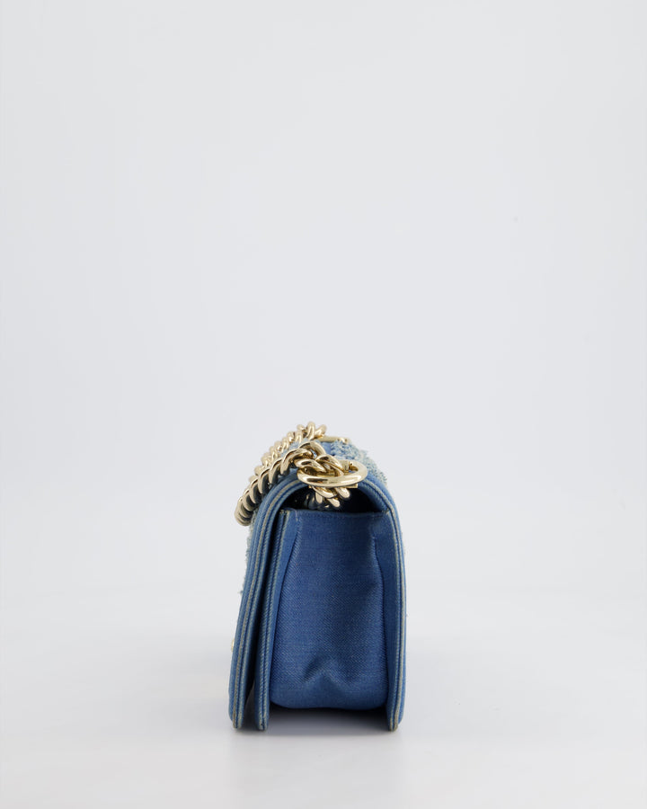 *HOT* Top Quality Chanel Blue Small Boy Bag in Denim with Champagne Gold Hardware