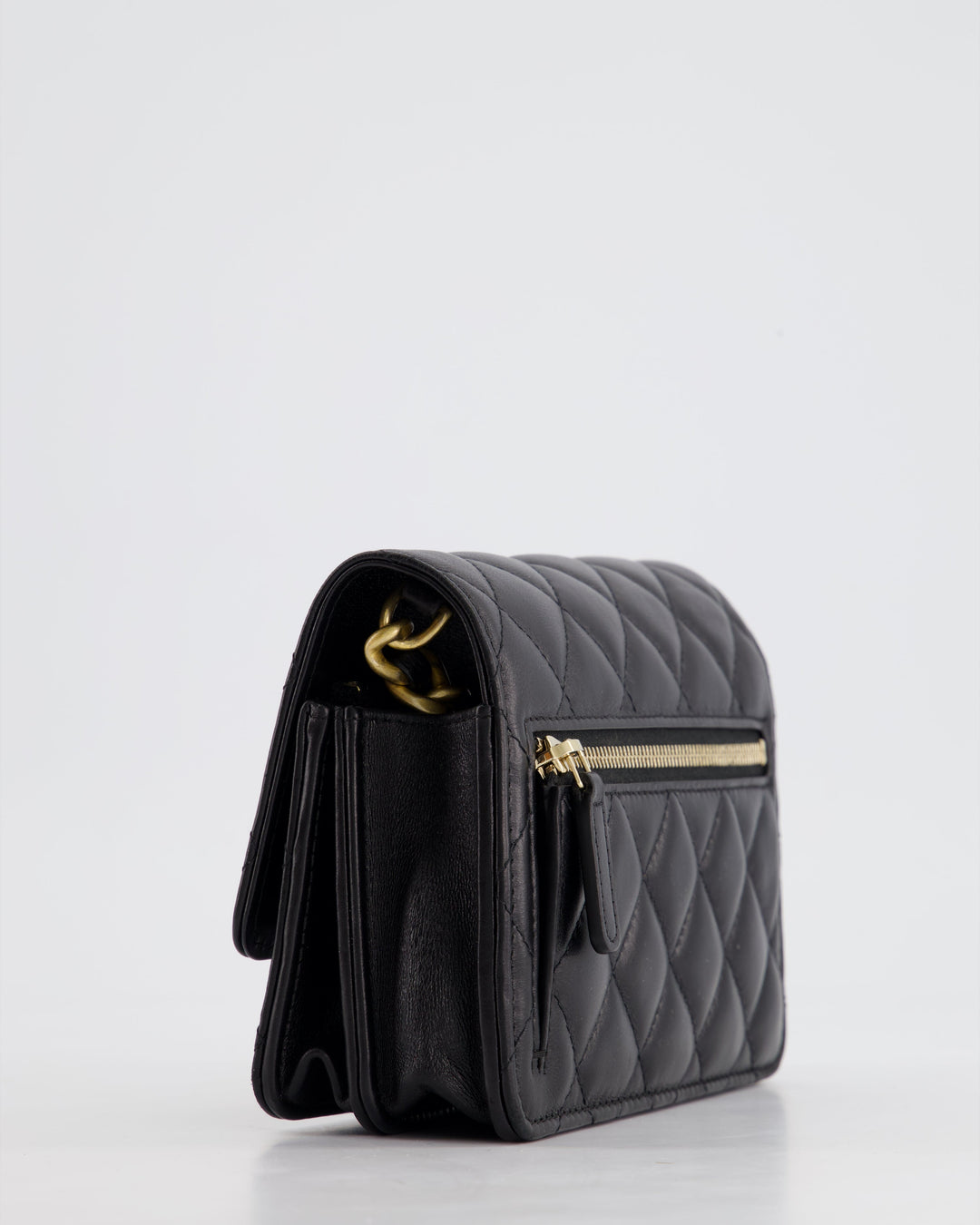 *HOT* Top Quality Chanel Black Mini Seasonal Flap Bag In Lambskin Leather with Gold & Black Hardware