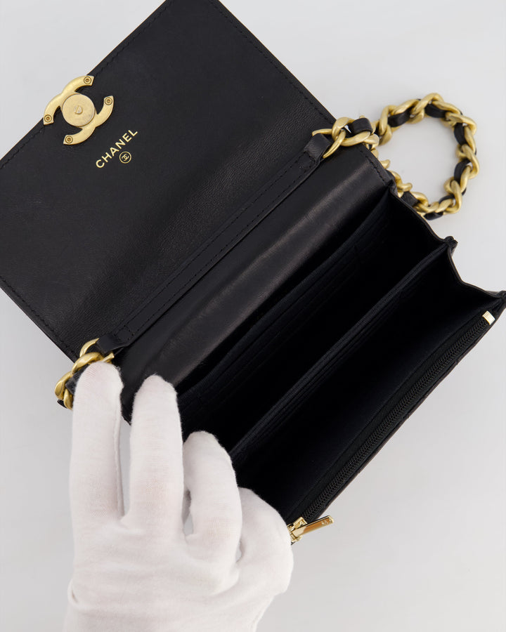 *HOT* Top Quality Chanel Black Mini Seasonal Flap Bag In Lambskin Leather with Gold & Black Hardware