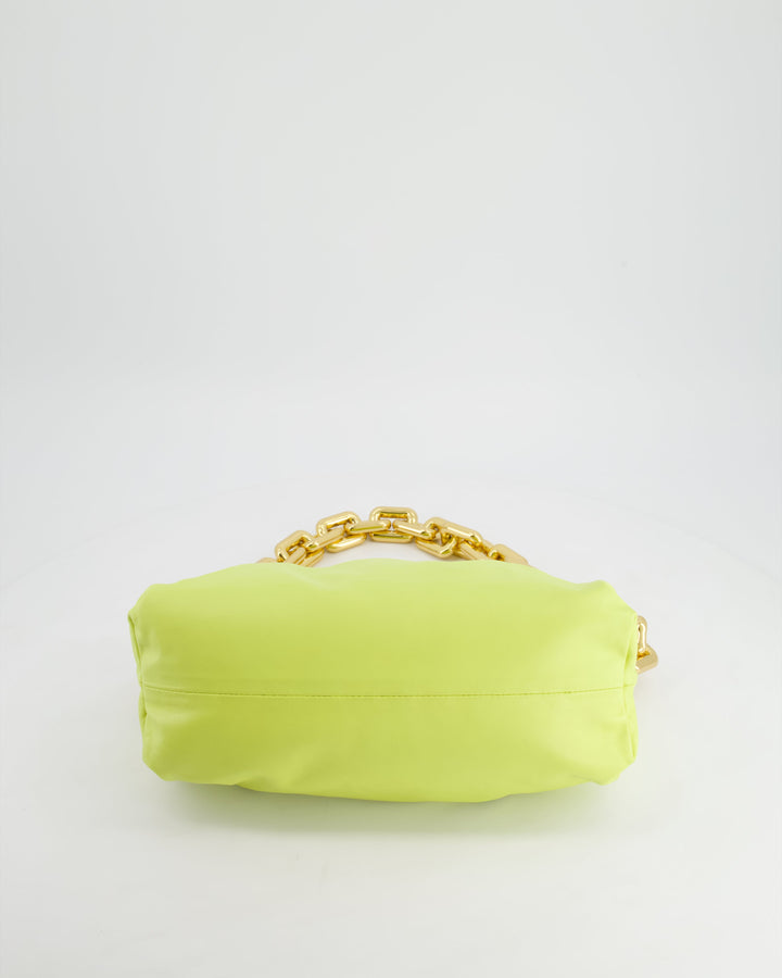 Bottega veneta Lime Chain Pouch Bag in Nappa Leather with Gold Hardware