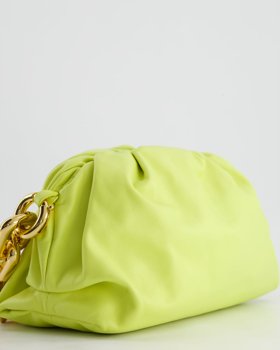 Bottega veneta Lime Chain Pouch Bag in Nappa Leather with Gold Hardware