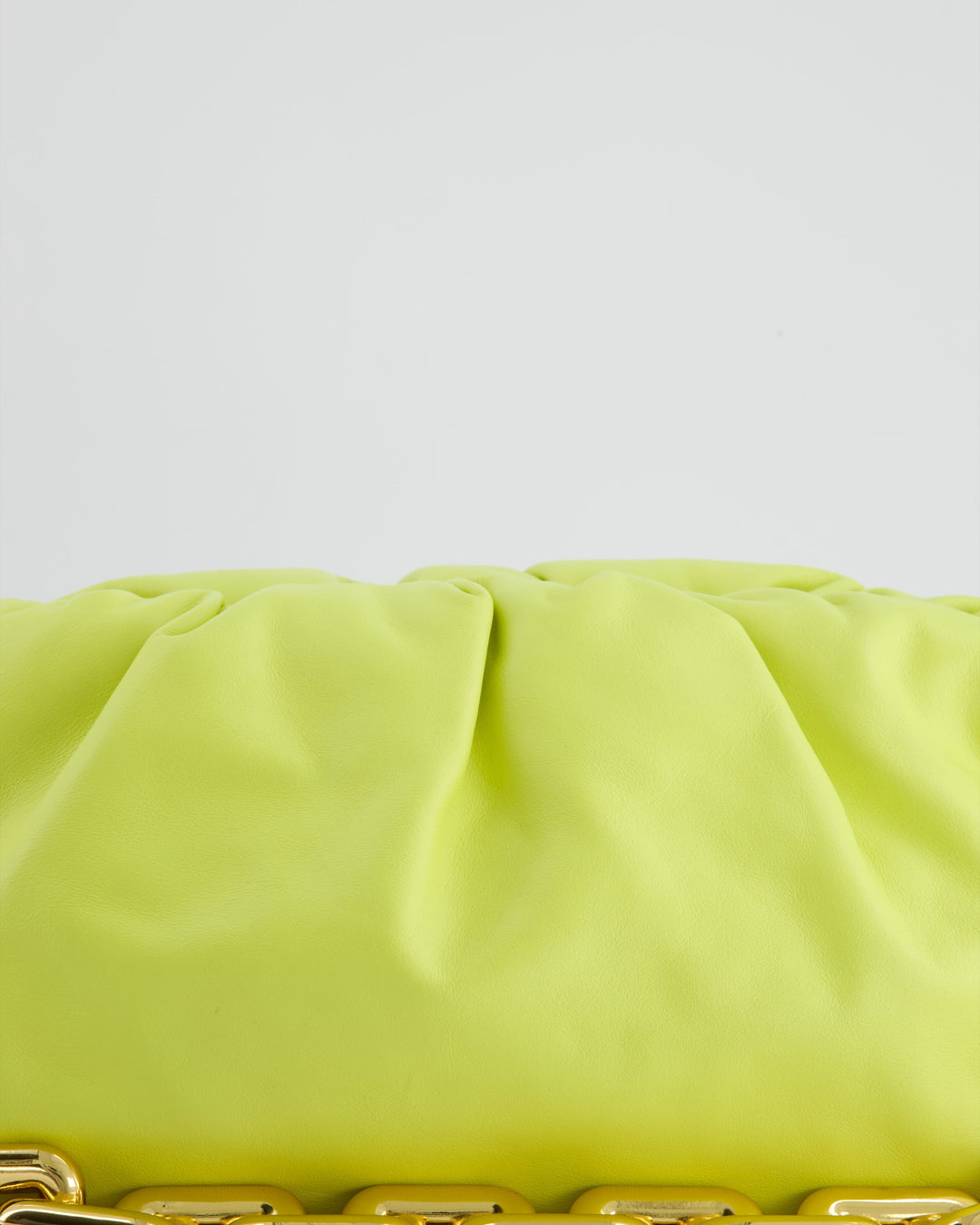 Bottega veneta Lime Chain Pouch Bag in Nappa Leather with Gold Hardware