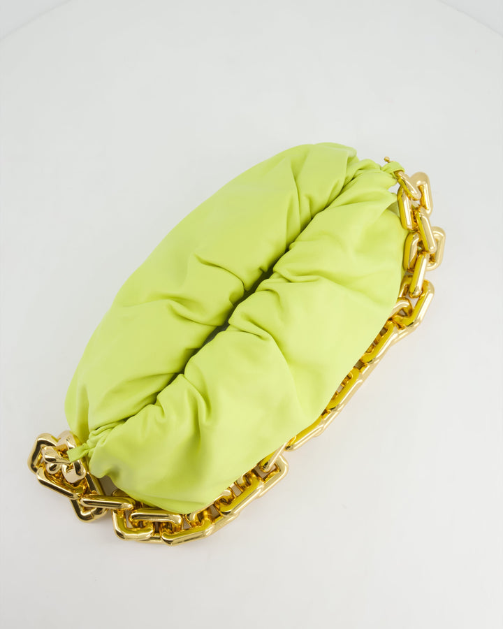 Bottega veneta Lime Chain Pouch Bag in Nappa Leather with Gold Hardware