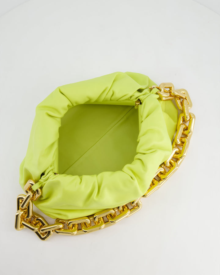 Bottega veneta Lime Chain Pouch Bag in Nappa Leather with Gold Hardware