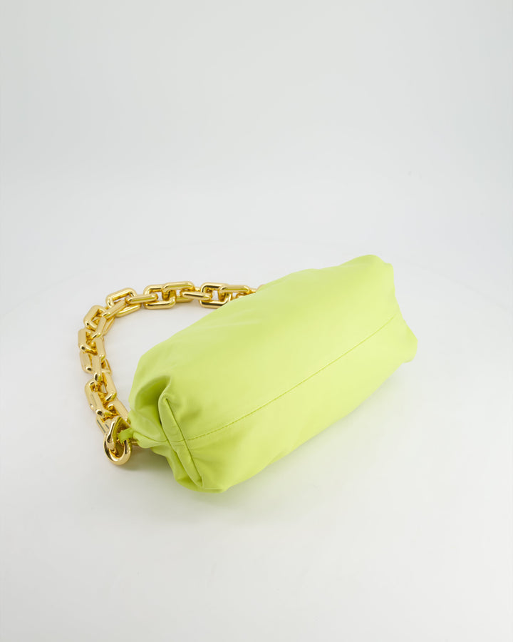 Bottega veneta Lime Chain Pouch Bag in Nappa Leather with Gold Hardware