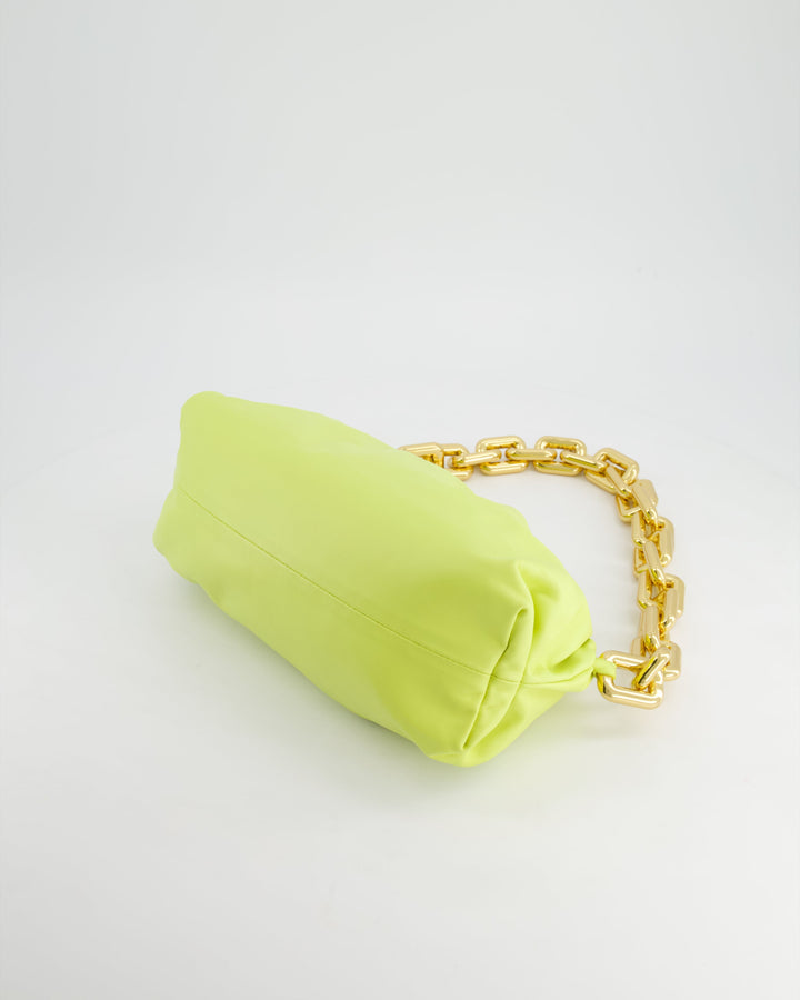 Bottega veneta Lime Chain Pouch Bag in Nappa Leather with Gold Hardware