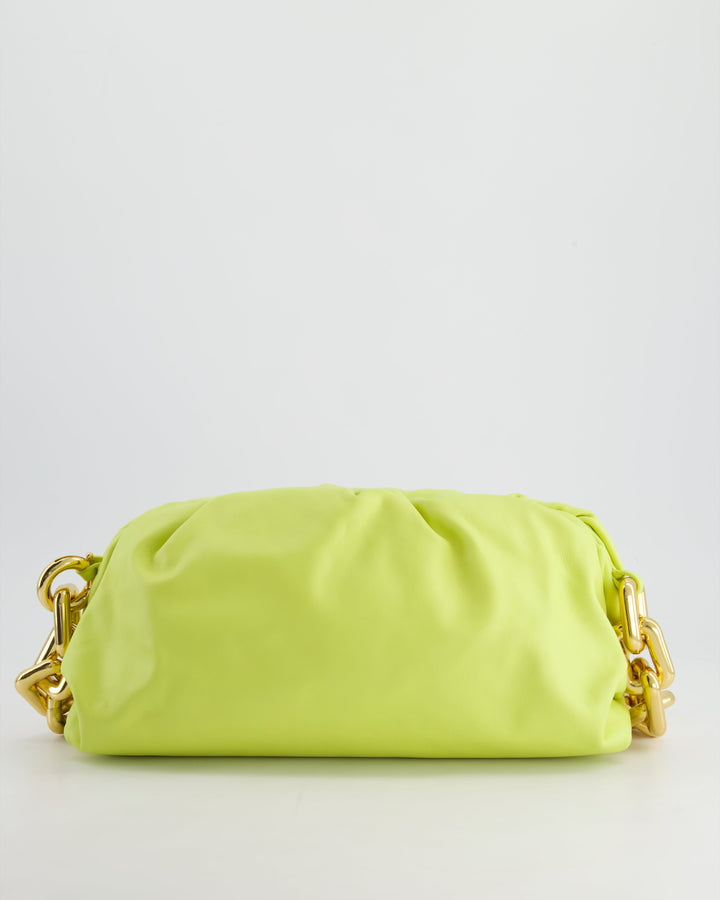 Bottega veneta Lime Chain Pouch Bag in Nappa Leather with Gold Hardware