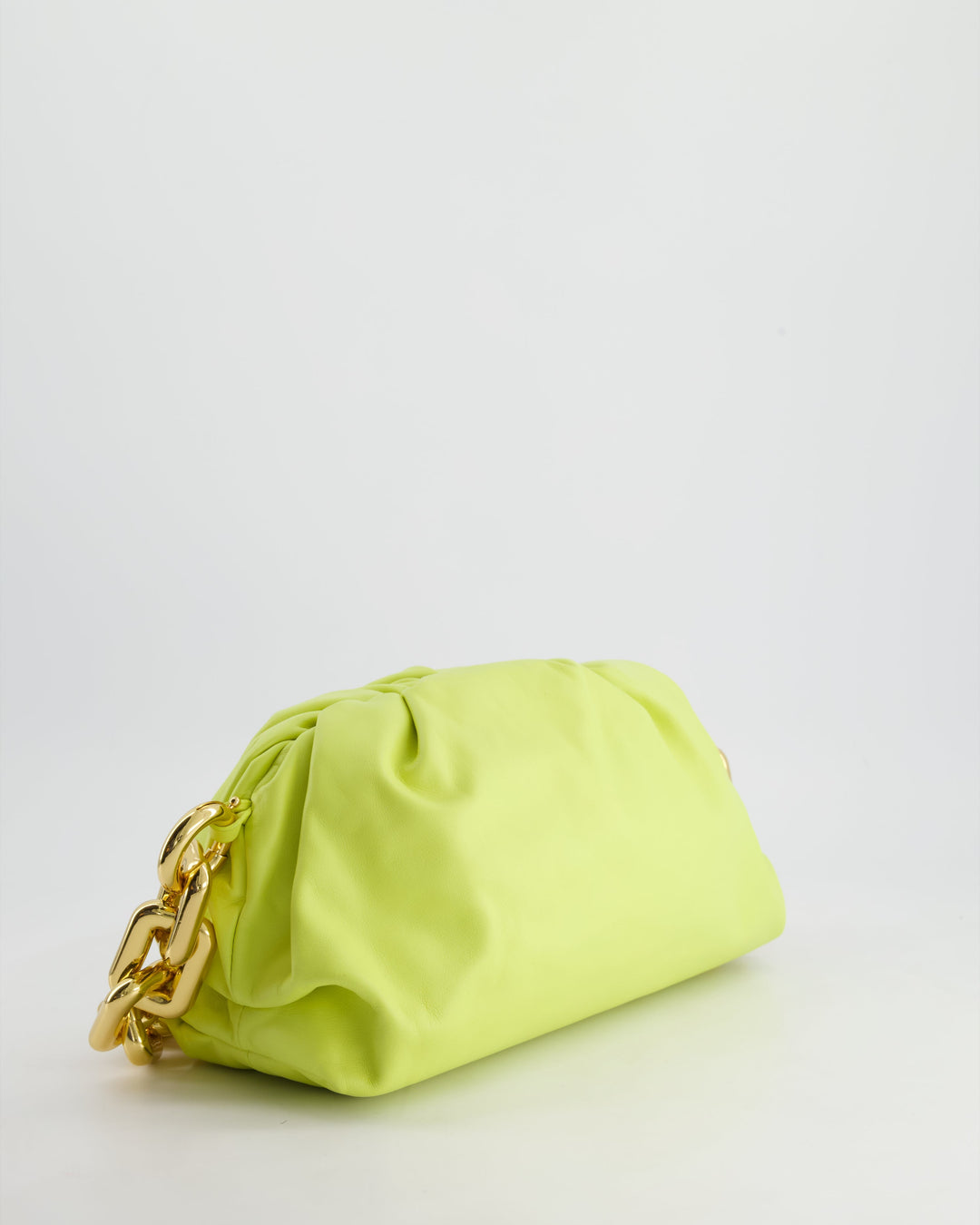 Bottega veneta Lime Chain Pouch Bag in Nappa Leather with Gold Hardware