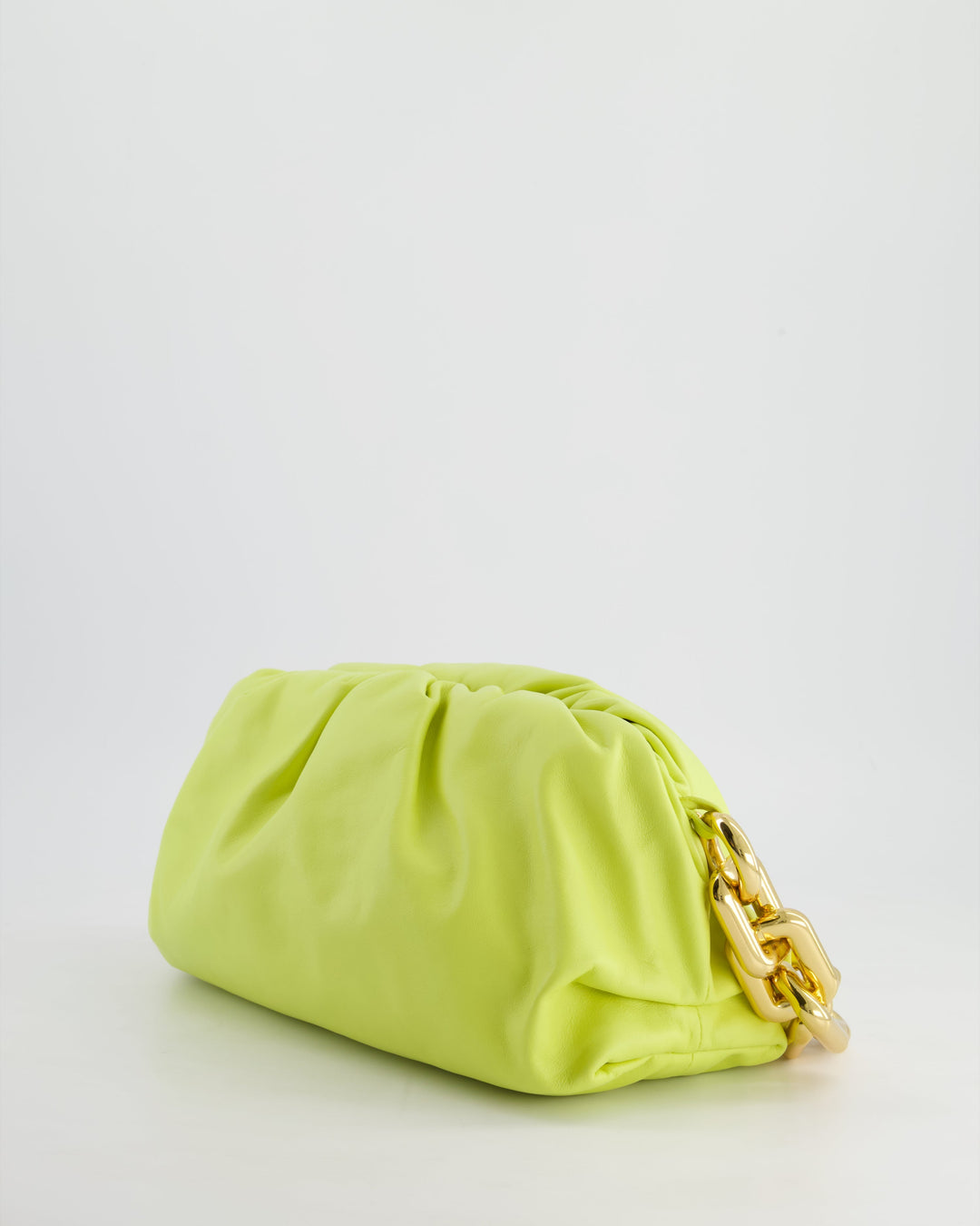 Bottega veneta Lime Chain Pouch Bag in Nappa Leather with Gold Hardware