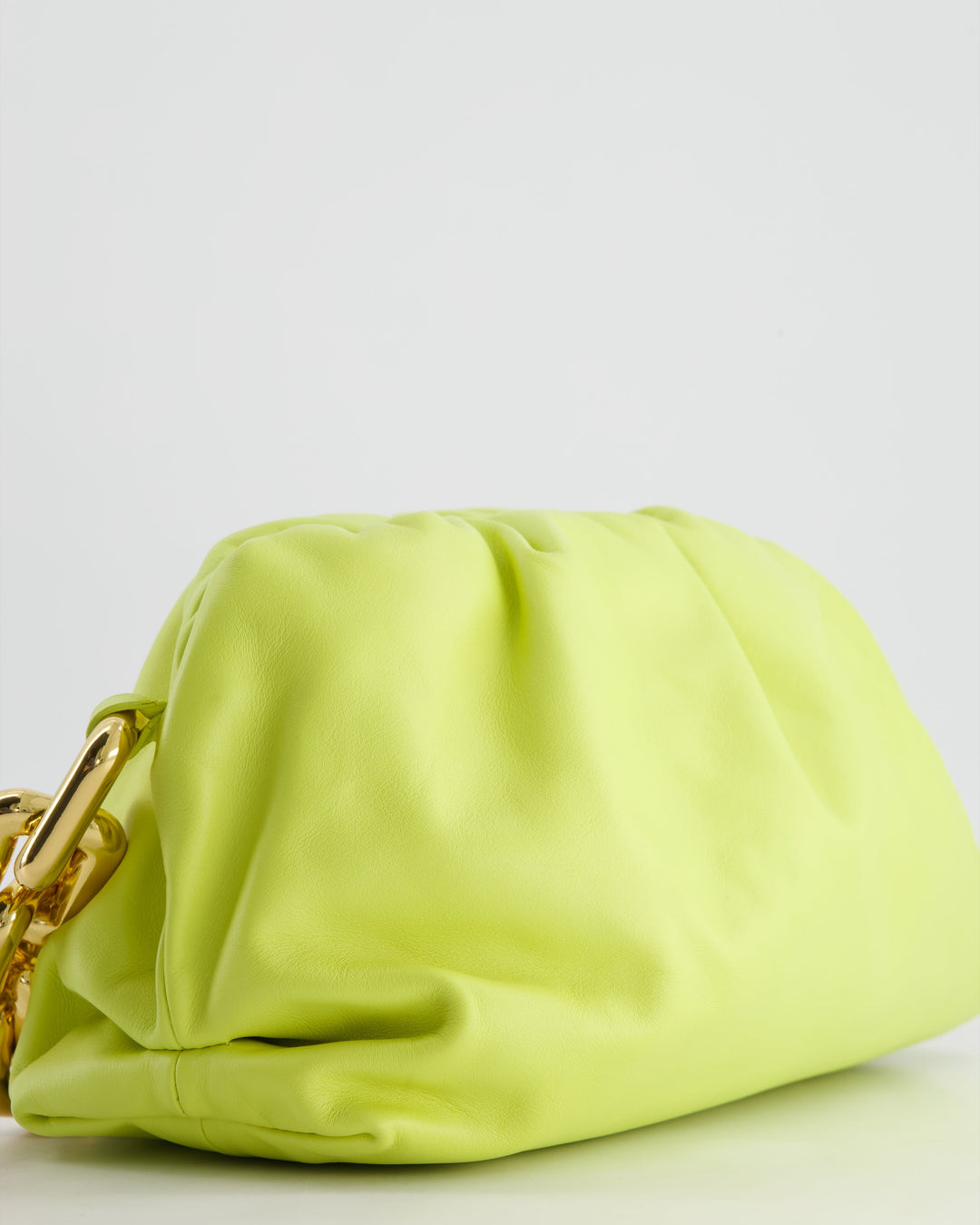 Bottega veneta Lime Chain Pouch Bag in Nappa Leather with Gold Hardware
