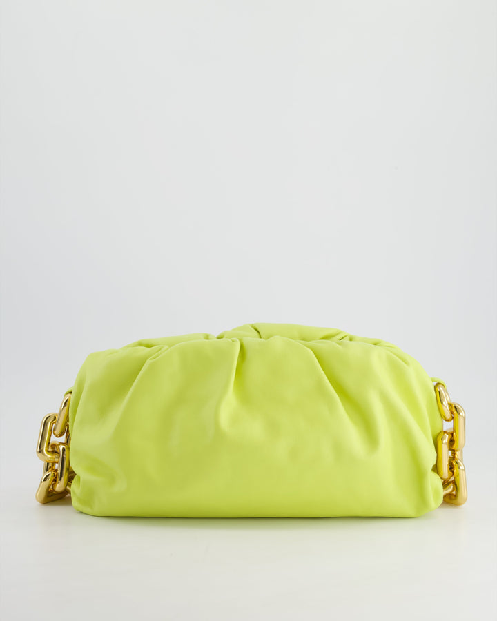Bottega veneta Lime Chain Pouch Bag in Nappa Leather with Gold Hardware