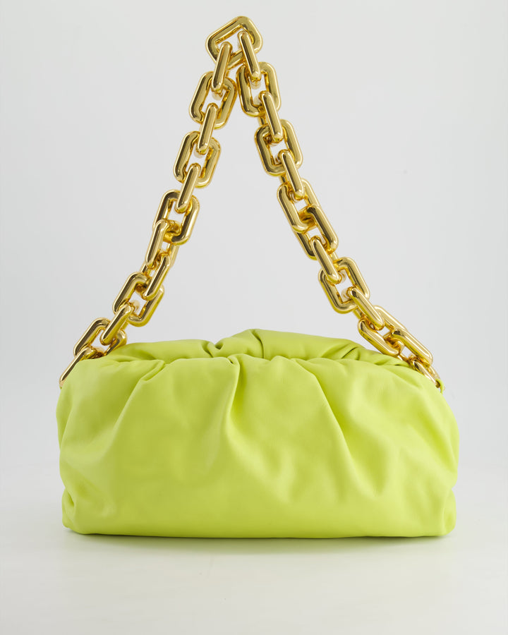 Bottega veneta Lime Chain Pouch Bag in Nappa Leather with Gold Hardware