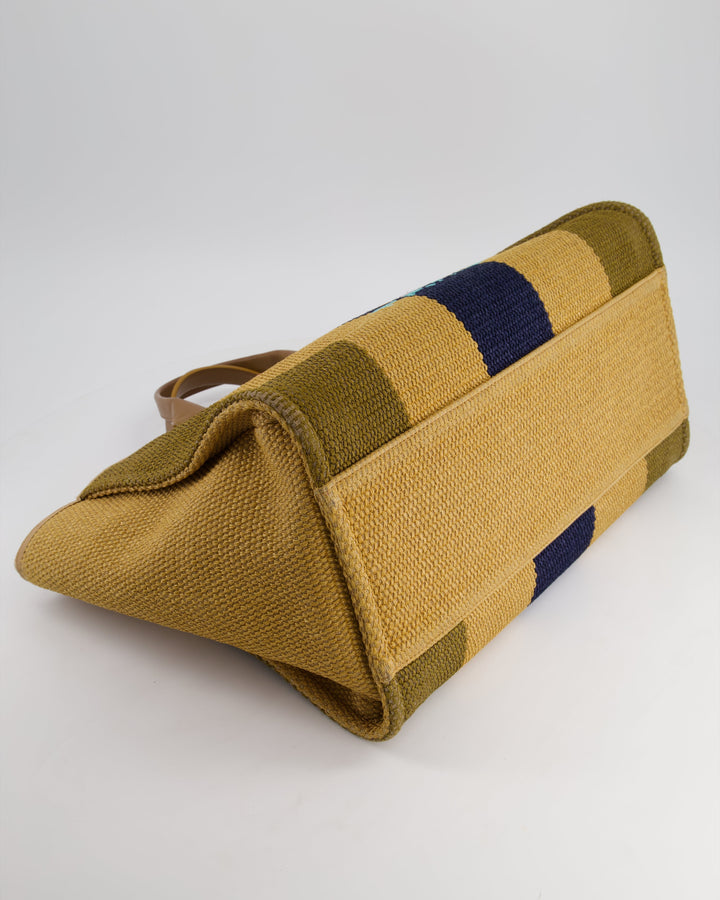 *HOT* Top Quality Chanel Beige, Navy and Khaki Raffia Deauville Tote with Pastel Logo and Champagne Gold Hardware