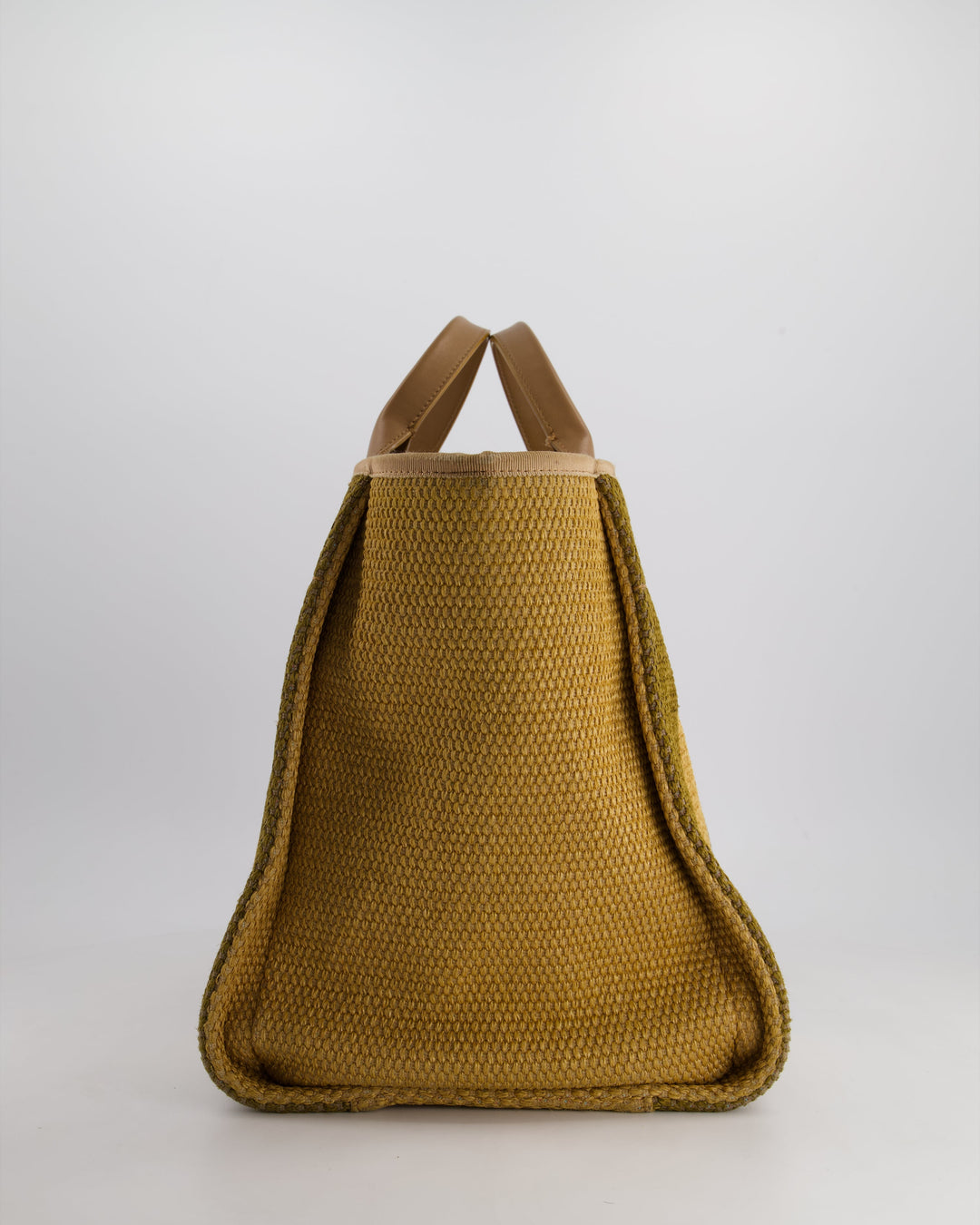*HOT* Top Quality Chanel Beige, Navy and Khaki Raffia Deauville Tote with Pastel Logo and Champagne Gold Hardware
