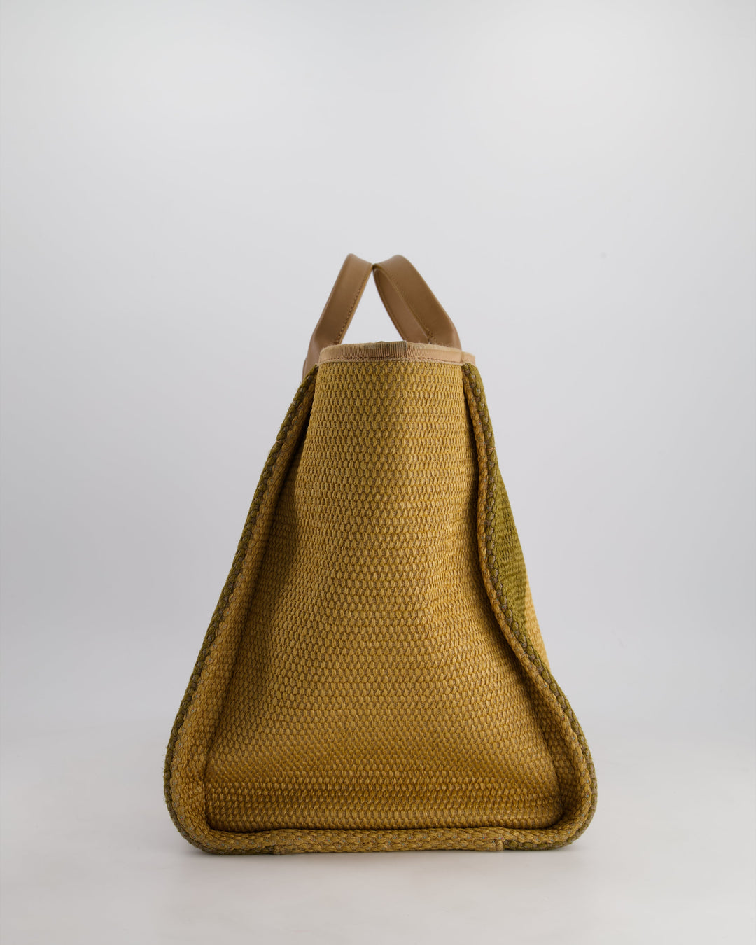 *HOT* Top Quality Chanel Beige, Navy and Khaki Raffia Deauville Tote with Pastel Logo and Champagne Gold Hardware