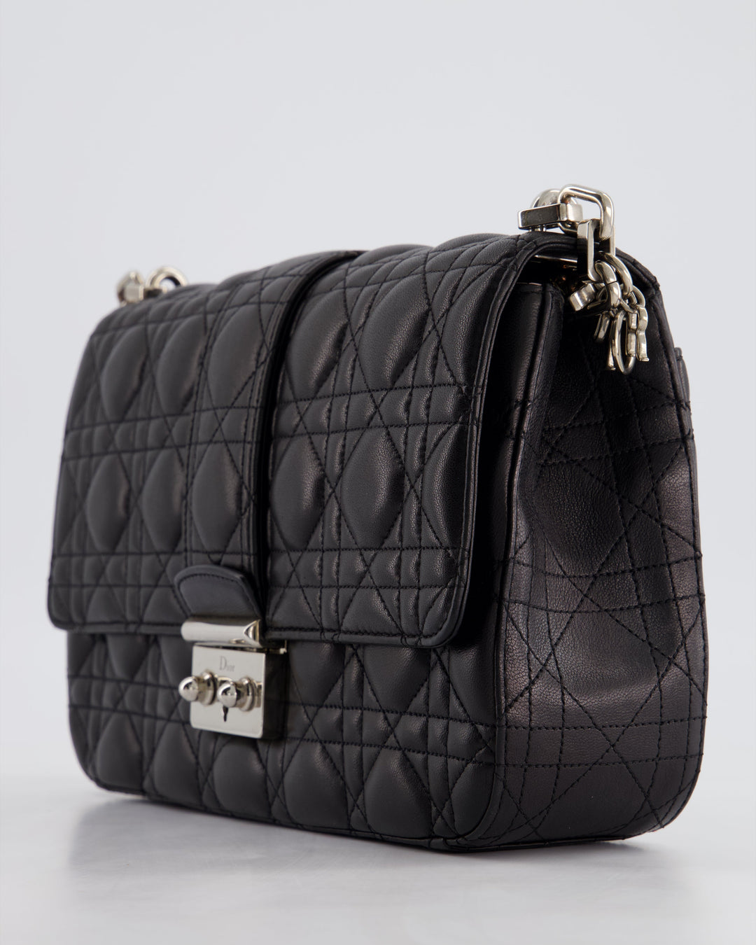 Christian Top quality Dior Black Cannage Miss Top quality Dior Leather Bag With Silver Hardware