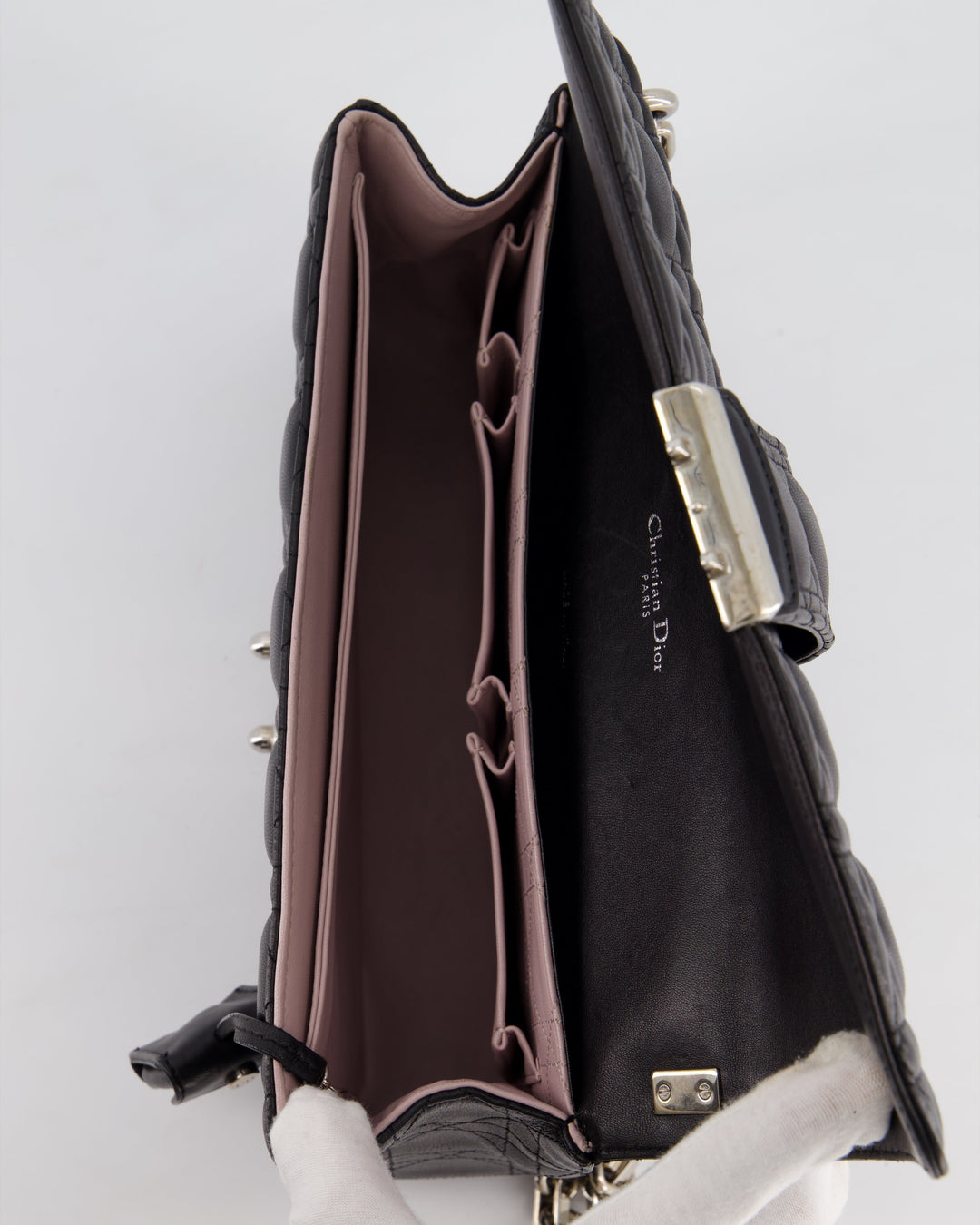 Christian Top quality Dior Black Cannage Miss Top quality Dior Leather Bag With Silver Hardware
