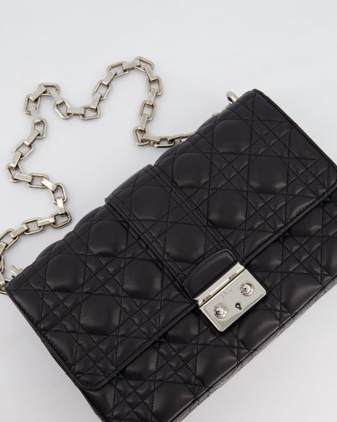 Christian Top quality Dior Black Cannage Miss Top quality Dior Leather Bag With Silver Hardware