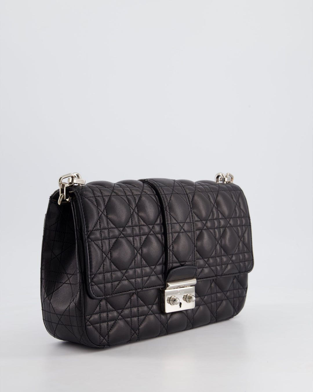 Christian Top quality Dior Black Cannage Miss Top quality Dior Leather Bag With Silver Hardware