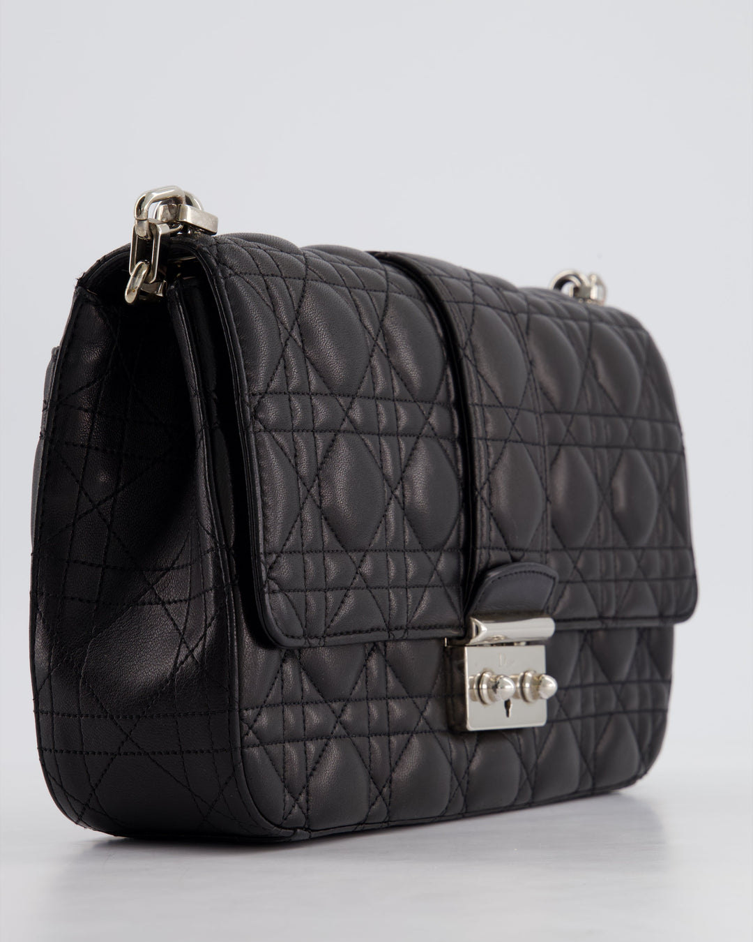 Christian Top quality Dior Black Cannage Miss Top quality Dior Leather Bag With Silver Hardware