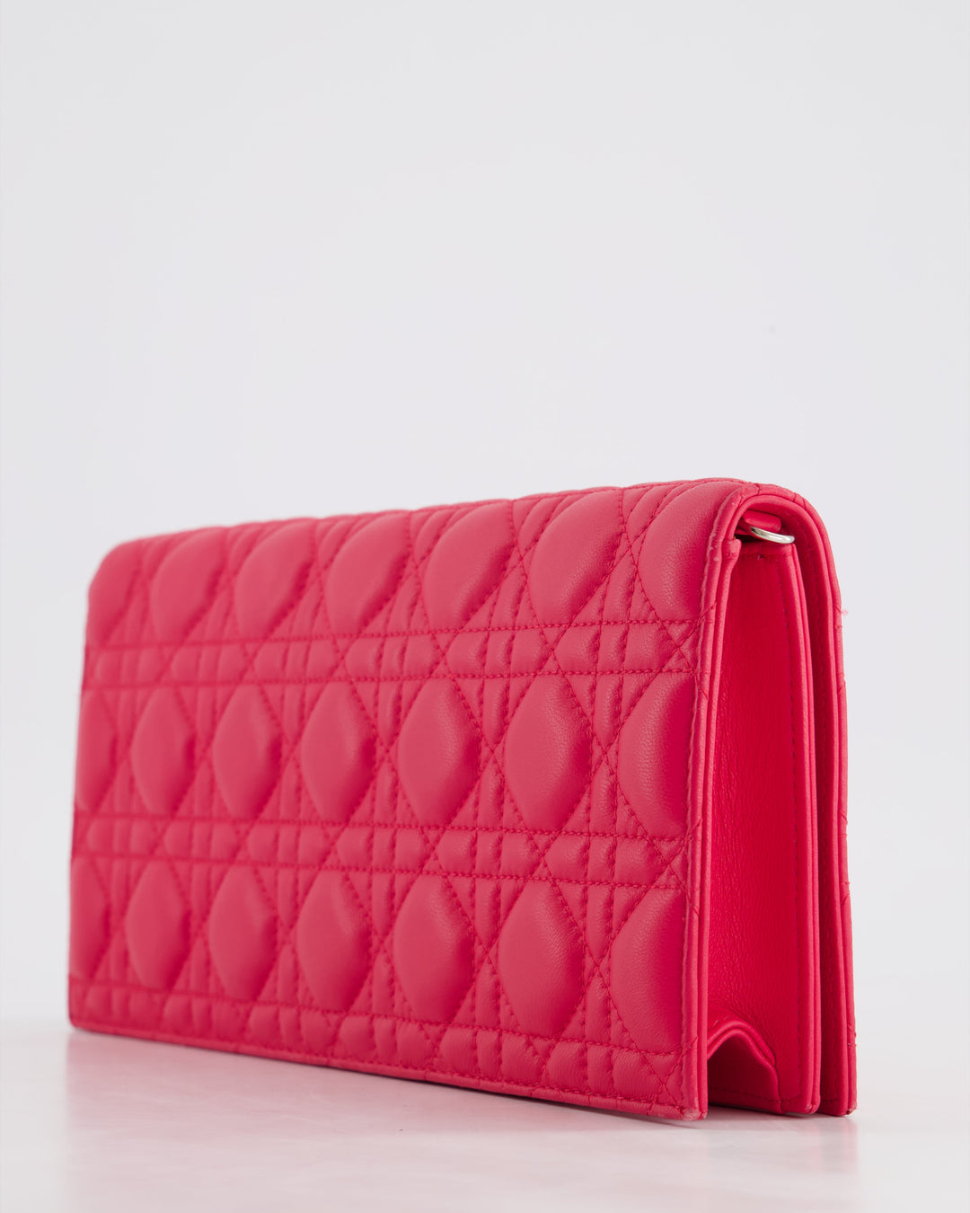 Christian Top quality Dior Strawberry Pink Lady Top quality Dior Voyager Long Clutch with Champagne Gold Hardware